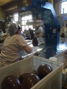 Each egg is inspected and wrapped.