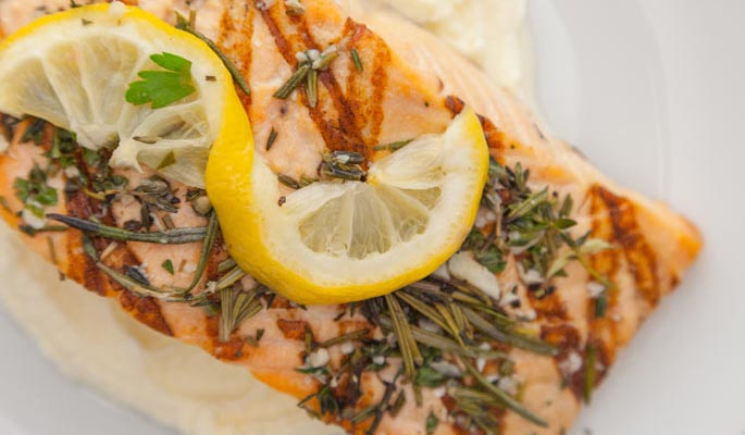 Cooked lemon pepper salmon