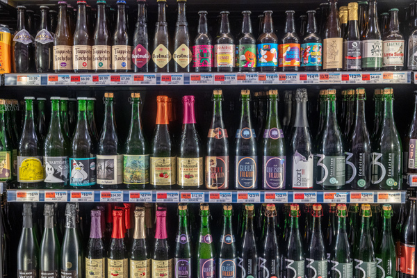 Wall of craft beers at DeCicco & Sons