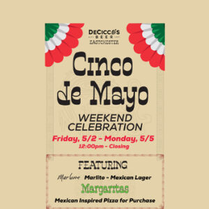 Come join us on Friday, May 02, 2025 at our Eastchester location to celebrate Cinco de Mayo Weekend.