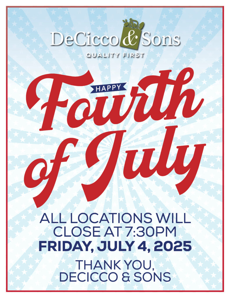All locations will close at 7:30pm on 4th of July