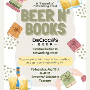 Join us at Brewster on Wednesday, August 13th, 2025, at 6:00 PM for a laid-back evening of connection, cold drinks, and community.