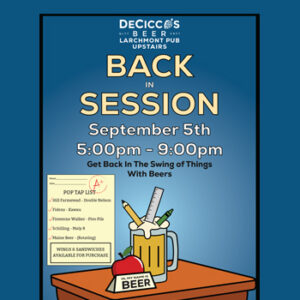 Join us at Larchmont on Friday, September 5th, 2025 as we get back in the swing of things.